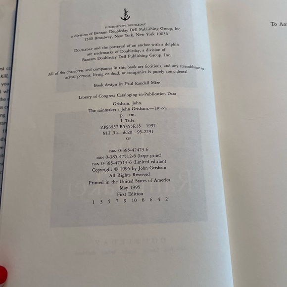 Vintage 1st edition John Grisham The Rainmaker May 1995 good condition - Picture 6 of 7